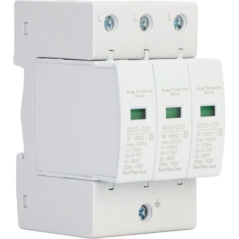 AC 3P 385V 200KA Überspannungsschutzgerät, PC-Gehäuse mit Sichtfenster, isolierte Anschlüsse, Steckdose, Überspannungsschutz, weiß, industrielles Überspannungsschutzgerät (1/5)