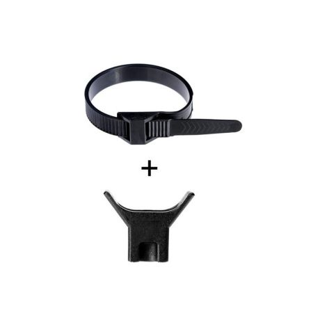 Ram - Collier de fixation nylon - noir - 260x9  + Embase u00e0 visser - Collier x100 (59126) +Embase x100 (59220) (1/2)