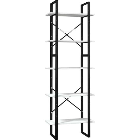 Maison Exclusive - Libreria a 5 Ripiani Bianca 60x30x175 cm in Legno di Pino (1/5)
