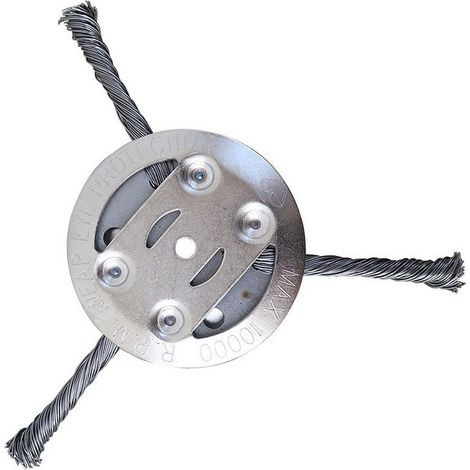 Tête de coupe de 150 mm avec 3 fils d'acier (trou d'arbre de 5,5 mm) – disque de désherbage en fil d'acier pour débroussailleuses et coupe-bordures électriques (accessoire pour le désherbage et l'élim (1/3)