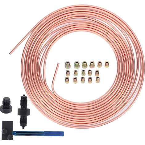 Ortviai Kit de Remplacement de Ligne de Frein 3/16" × 25 pi (4,76 mm × 7,62 m) en Alliage Cuivre-Nickel avec Outil de Double Emboutissage (1/5)