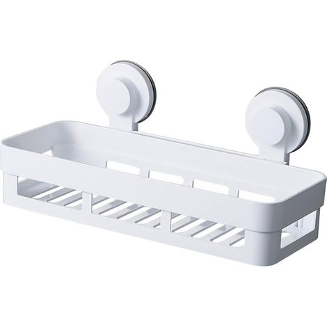 Étagère murale de salle bain, sans perçage, organisateur suspendu en plastique, carrée, 1 pièce, (1/5)