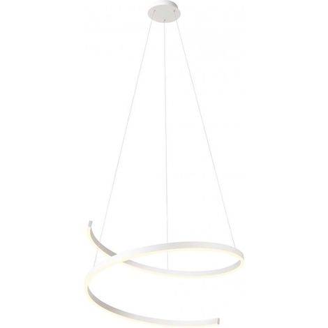 Lampadario moderno redo group scroll 01-4016 01-4018 led cct alluminio sospensione dimmerabile, finitura metallo bianco