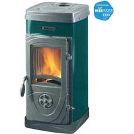 1PZ STUFA A LEGNA SUPER JUNIOR 5 KW VERDE - misure cm.36,0x41,9x77,1h. - peso Kg.64