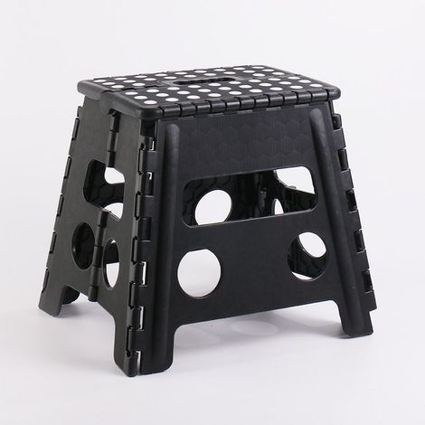 Tabouret Pliant Multifonctionnel Petit Tabouret Portable Banc en Plastique étal de Maison Petit Tabouret Léger Convient aux Enfants, Adultes, Cuisine, Jardin et Salle de Bains Noir (1/5)