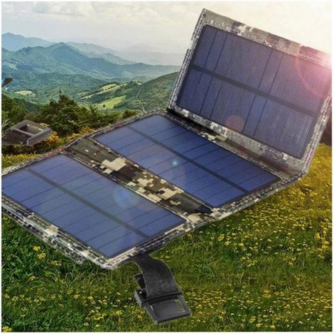 Panneau solaire pliable 20 W USB 5V, camping, caravane, bateau, couleur camouflage (1/5)