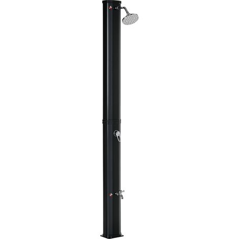 35-Liter-Solardusche für den Außenbereich – Duschkopf, Wasserhahn, integriertes Thermometer, Wassertemperatur bis zu 55 °C – Ideal für Garten, Strand und Pool. Schwarz.