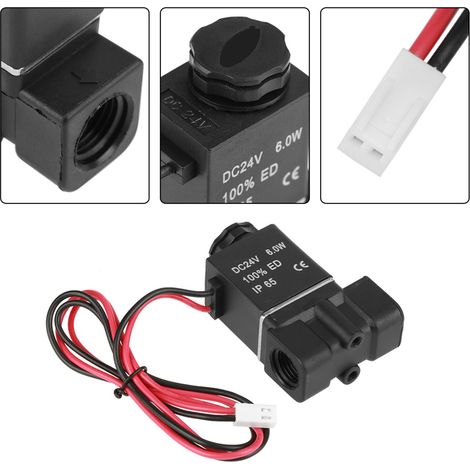 2P025-08 DC24V PT 1/4" Gewinde Elektrisches Magnetventil aus Kunststoff für Wasser / Luft / Öl (1/5)