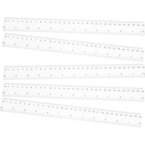 NUOBESTY Lot de 5 règles transparentes en plastique pour mesurer (1/5)