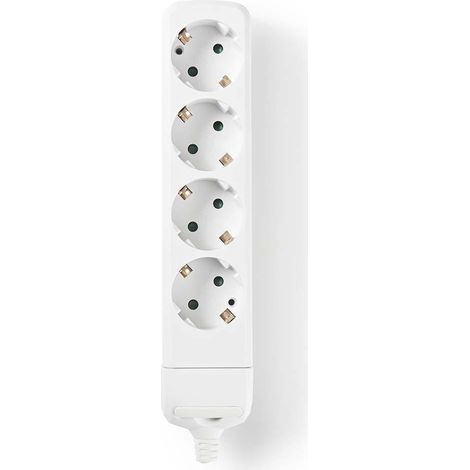 Nedis EXSO400F1WT regleta blanca 4 tomas Schuko