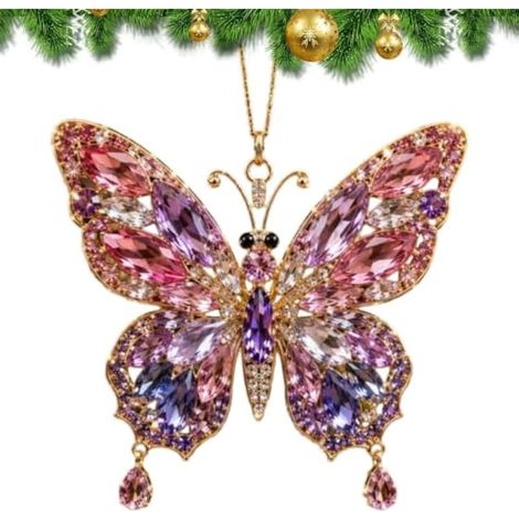 Décorations d'arbre Pendentif Charm Oiseau Papillon en Acrylique 2D (1/5)