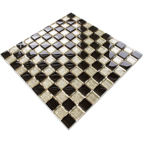 Mosaïque en verre pour cuisine salle de bain  - 30 x 30 cm - Agadir (1/4)