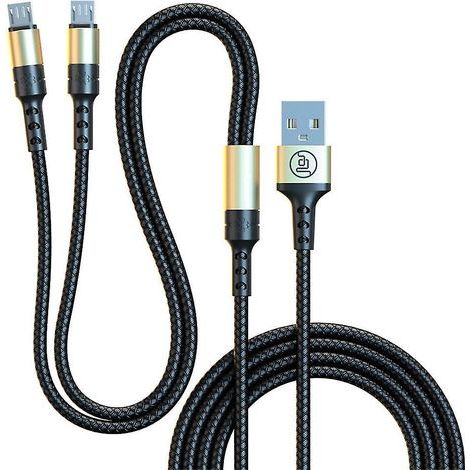 Câble de charge micro USB 2 en 1 pour téléphones/tablettes, 150 cm (1/4)