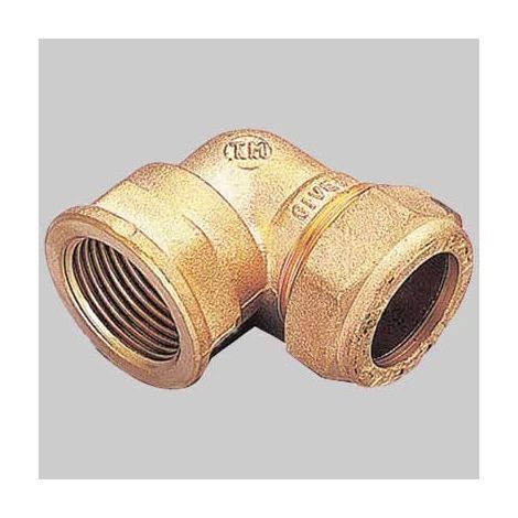 RACCORDO CURVO FEMMINA CON OGIVA OTTONE - 12 x 1/2