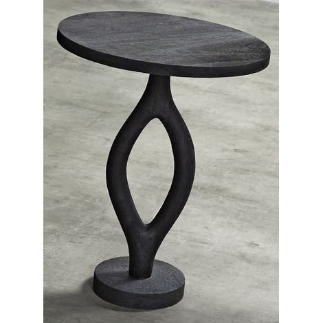 Guppy Beistelltisch, Schwarz, Naturholz, 35 x 44 cm. 35 x 44 cm (1/3)