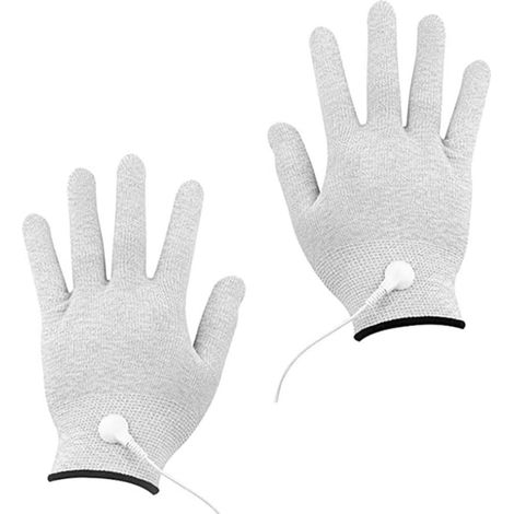 Moufles de Massage Professionnels Flexible en Fibre D'argenté Lot de 1 Paire Connecteurs 3,5 Mm Adaptés, Confort et Conduction pour Articulations (1/5)