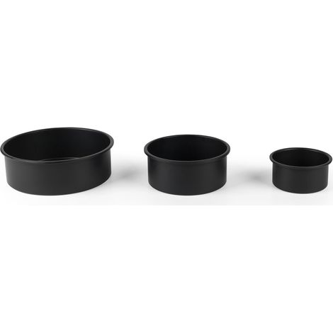 moule à gâteau rond antiadhésif acier carbone 12 cm / 16 cm / 21 cm pour gâteaux 3 niveaux (1/5)
