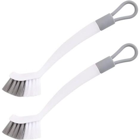 Brosse Nettoyage Salle de Bain,Brosse de Nettoyage Cuisine,2 Brosses,Blanc Gris,Outil d'élimination des Taches intégré,pour Cuisine,Salle de Bains (1/5)