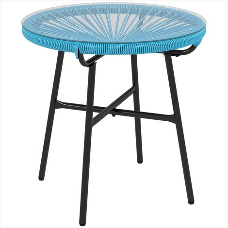 Mobilier de jardin en rotin Table basse jardin résine rotin métal (1/5)