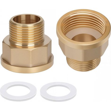 Raccord de tuyau en deux pièces en laiton, réducteur de 3/4" extérieur à 1" intérieur, réducteur de 1 pouce à 3/4 pouces (Ø25 mm × 32 mm) (1/5)