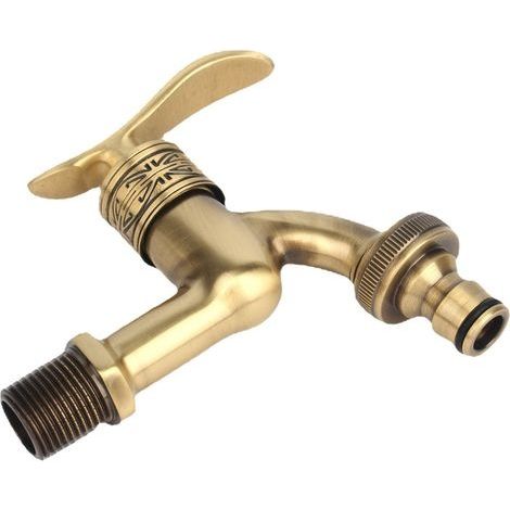 Robinet en laiton sculpté Antique, robinets de jardin d'extérieur décoratifs pour Machine à laver, robinet de toilette de luxe (1/5)