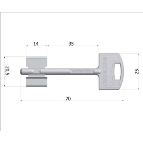 CHIAVE GREZZA SECURMAP14 GAMBO 35MM SECUREMME 10 PZ