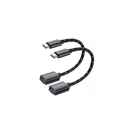 Adaptateur USB C vers USB [Lot de 2], Câble OTG USB Type C Mâle vers USB A Femelle, Compatible avec iPhone 16/15 Pro Max, iPad Pro, MacBook Pro/Air, Samsung Galaxy S24/S23/S22, Google Pixel-Crezuo (1/5)