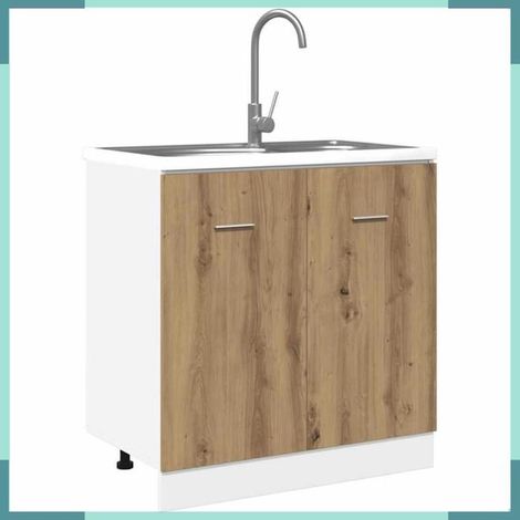 856078 Meuble sous évier 'Lyon' Chêne artisanal 80 x 46 x 81,5 cm Bois d'ingénierie (1/5)