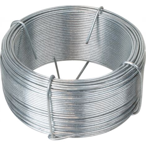 Fil d'attache en acier galvanisé pour grillage ou autre - 50m x 1.5mm Ø - Gris - Linxor (1/3)
