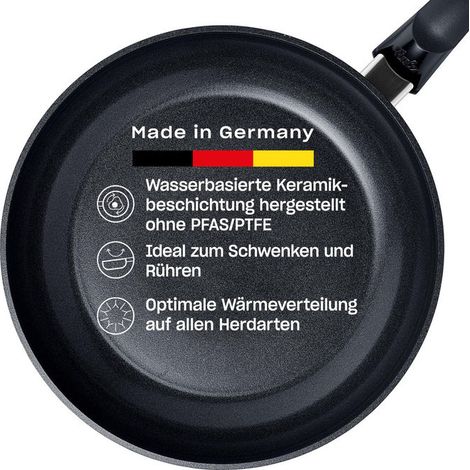 Fissler Padella Ceratal Classic Orbit Black 24 cm Alluminio Rivestimento in Ceramica Induzione