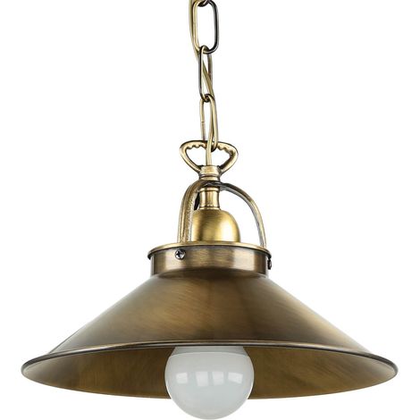 Lampe à suspendre laiton massif Ø 25 cm E27 Lampe à suspendre cuisine table à manger (1/5)
