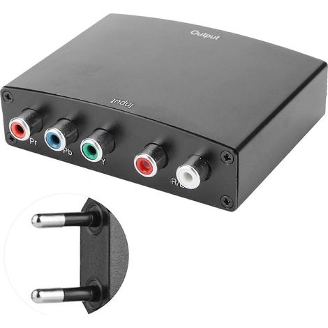 Convertisseur HDMI vers HDMI, adaptateur portable pour canaux gauche et droit, câble RGB, transformateur ABS, prise d'alimentation 100-240V. (1/4)