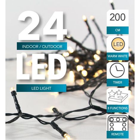 1.01 LED Lichterkette 24 LED - 200 cm / Timer / Fernbedienung