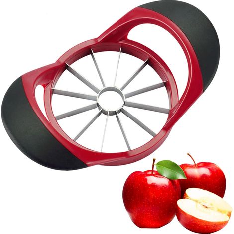 1 Tranche-pomme, 16 lames acier inoxydable, coupe fruits noyau, poignée antidérapante, cuisine