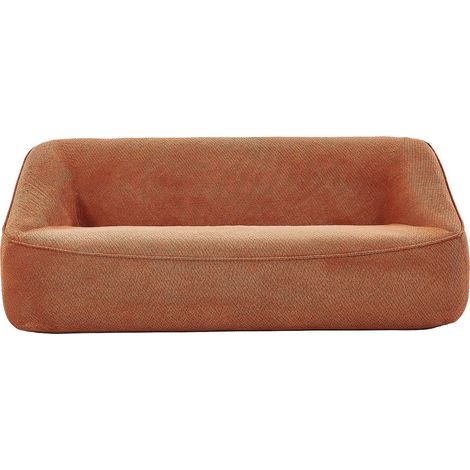 Divano 3 posti in tessuto testurizzato terracotta KIREBA (1/4)