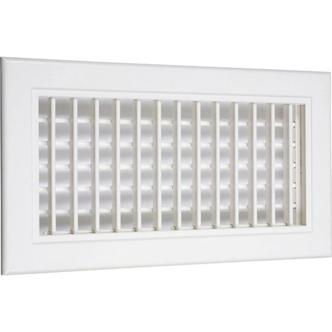 Atlantic – Grille aération VMC double déflexion ABS – Fixation par clips à friction – Coloris RAL 9010 – Débit max optimisé