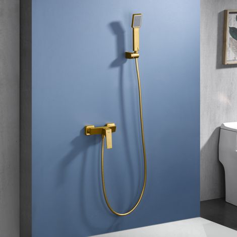 Imex -  Grifo Monomando Ducha y Bañera  Oro Serie Art