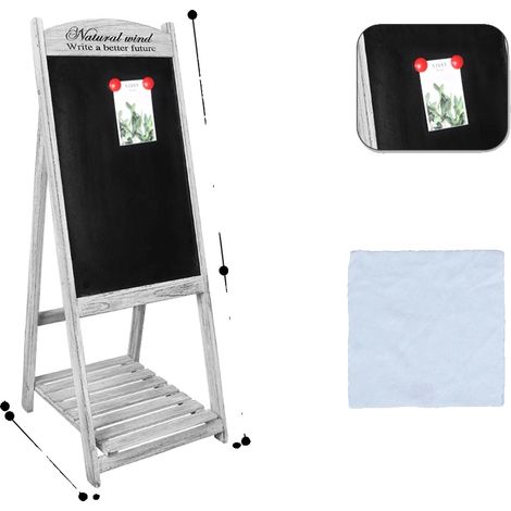 Tableau noir, design en A, affichage polyvalent, Blanc cassé (1/2)