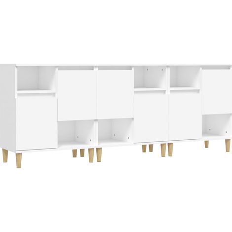 3 pcs Buffet，Bahut，Meuble de Rangements blanc 60x35x70 cm bois d'ingénierie CFW78826 (1/5)