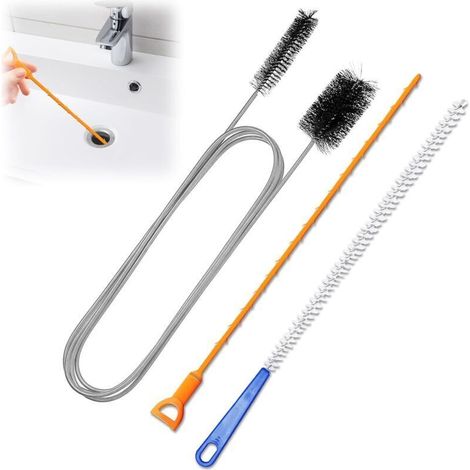 3 Pièces Furet Deboucheur Canalisation, Brosse de Nettoyage Réutilisable, Brosse Nettoyage Deboucheur Canalisation pour Débouchage de Canalisation pour Cuisine Douche
