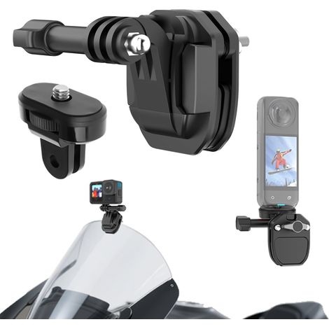 Moto Pare-brise Caméra Support Pince compatible avec X5-X, Support pare-brise compatible avec 12-3, 5, 4 3, 360, Nano avec Cordon Anti-perte (1/5)