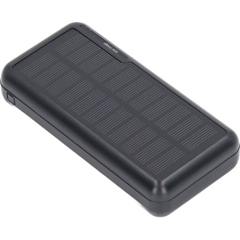 Batterie externe solaire de 30 000 mAh avec double port USB, portable, idéale pour le camping et la randonnée. (1/5)