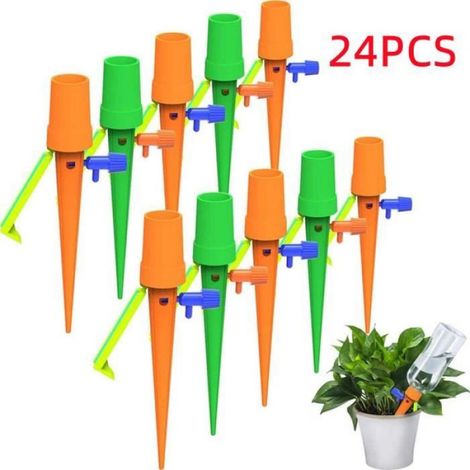 Goutte à Goutte Bouteille,Irrigation Goutte à Goutte Kit, Piquets d'arrosage Automatiques avec 20pcs Support Anti-basculement (1/3)