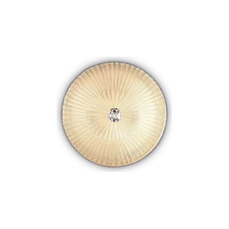 Ideal Lux Shell - Plafonnier / Plafonnier Intérieur à 3 Lumières Or avec Verre Ambré, E27 (1/2)