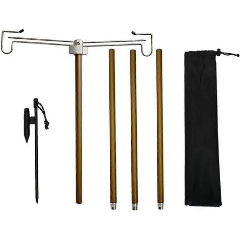 Poteau d'éclairage extérieur pliable, en alliage d'aluminium, portable, pour la randonnée, le camping, les tentes, les tables, support de fixation pour lampe - AquaForge