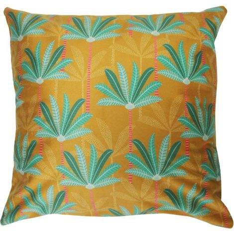 Housse de Coussin Velours "Oasis" 40x40cm Jaune (1/5)