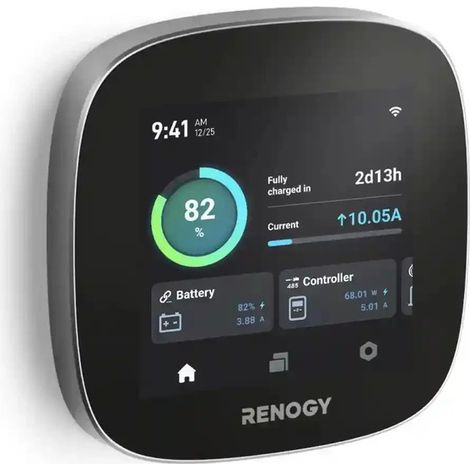 Renogy ONE Core: All-in-one Off-Grid Energy Monitoring Panel, Battery Monitoring for Van, Cabin, Boat and Tiny Homes, Works with Renogy Energy Devices, Wi-Fi Version, Black (1/5)