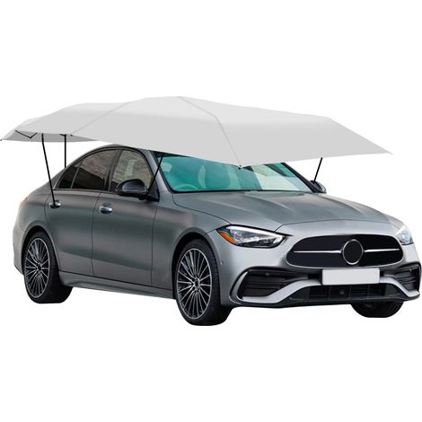 Tienda de techo hidráulica para coche, 4,6 x 2,3 m, extremadamente estable, con botones de seguridad para resistir vientos de hasta fuerza 7 y cuerda antirrobo de fibra de vidrio y tejido Oxford (gris (1/5)