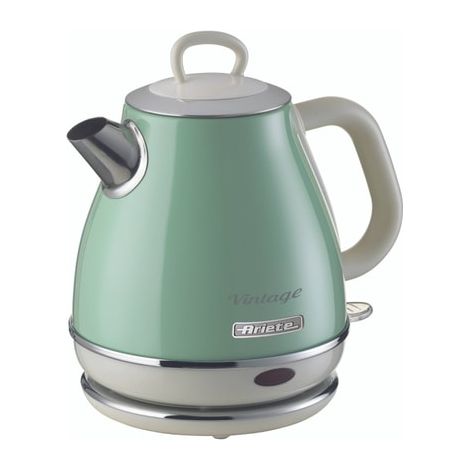 Bouilloire sans fil 1L 1630W vert – Parois froides – Système d'arrêt automatique – Base pivotante 360° – Ariete