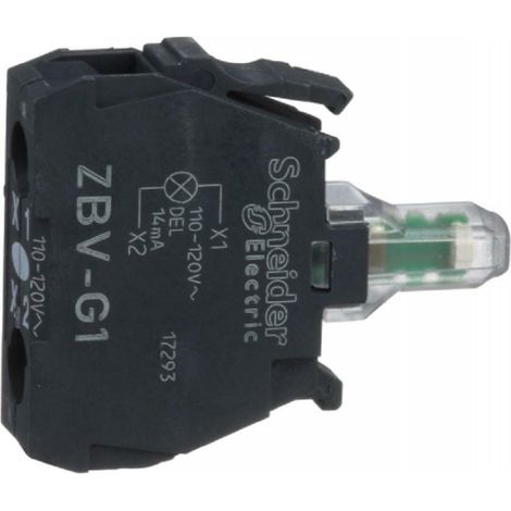 Blocco luminoso a LED SCHNEIDER 120VAC, luce bianca, ideale per un'illuminazione efficiente.